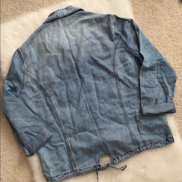 One Teaspoon Button Down Distressed Chambray  Top - Picture 4 of 16